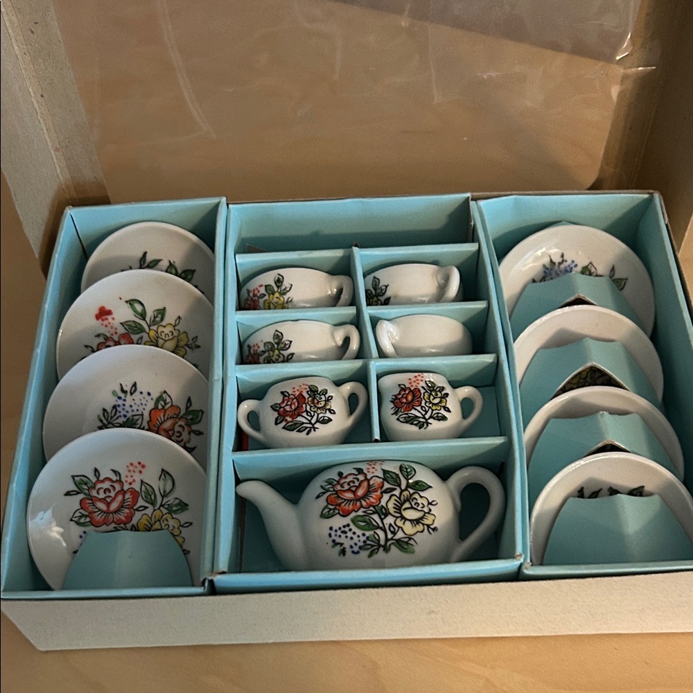 Vintage Floral Toy China Tea Set